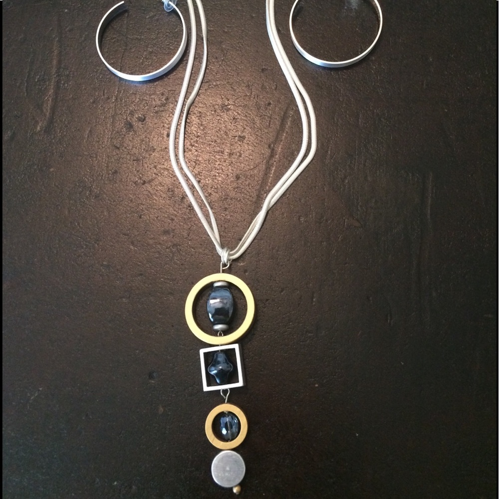 Treska necklace and earrings with jewelry bag - Picture 1 of 7
